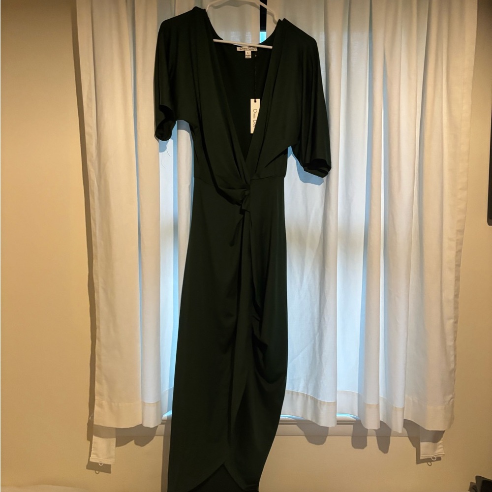 Elegant Green Wrap Dress